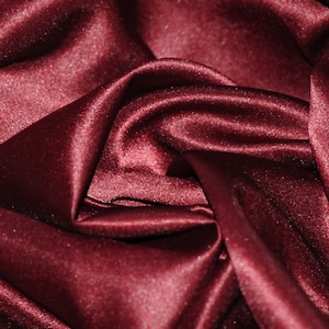 Burgundy Lamour Fabric | Burgundy L'amour Dull Bridal Satin Fabric | Fabric By The Yard 58/60" Width