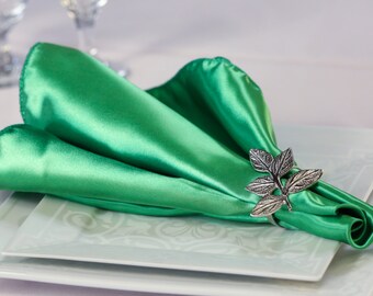 Emerald Green Napkin Satin