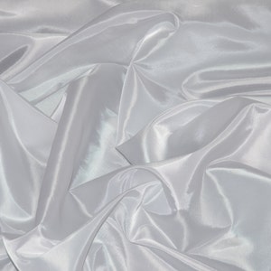 White Taffeta Fabric | Faux Silk Taffeta Fabric | Fabric By The Yard 58"/60"