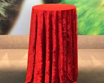 90" x 132" Rectangular Red Velvet Tablecloth | Wedding Tablecloths