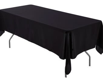 60 x 126 inch Rectangular Black Tablecloth Polyester | Wedding Tablecloth