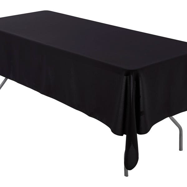 60 x 126 inch Rectangular Black Tablecloth Polyester | Wedding Tablecloth