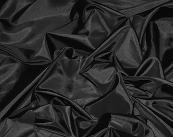 Black Taffeta Fabric | Silk Taffeta Fabric | Fabric By The Yard 58"/60"