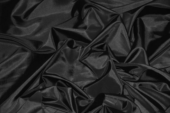 Black Taffeta Fabric | Silk Taffeta Fabric | Fabric By The Yard 58/60