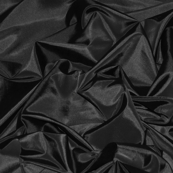 Black Taffeta Fabric | Silk Taffeta Fabric | Fabric By The Yard 58"/60"