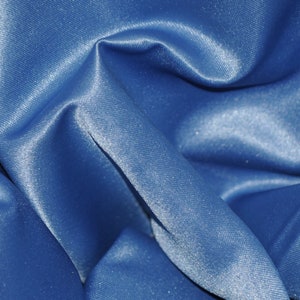 Coppen Blue Fabric | L'amour Dull Bridal Satin Fabric | Fabric By The Yard 58/60" Width