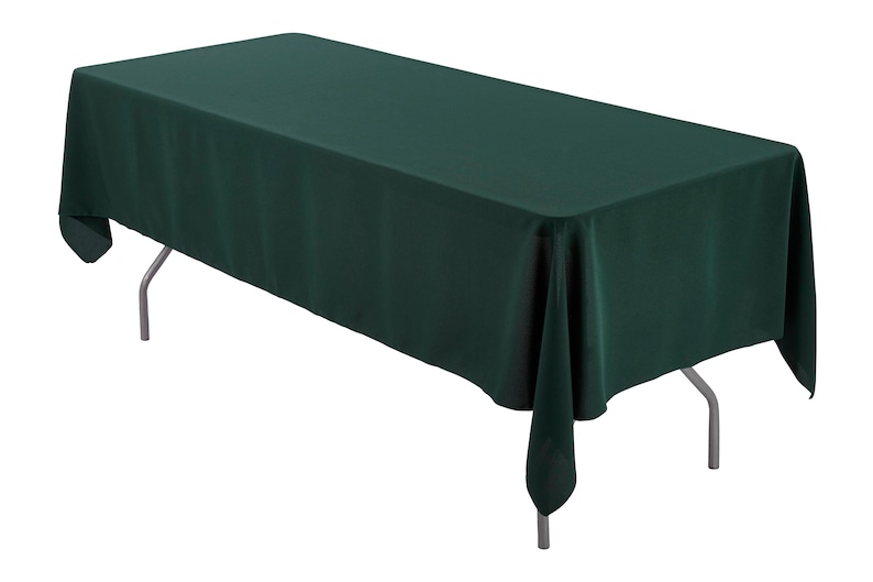 60 X 126 Inch Rectangular Hunter Green Tablecloth Polyester Etsy