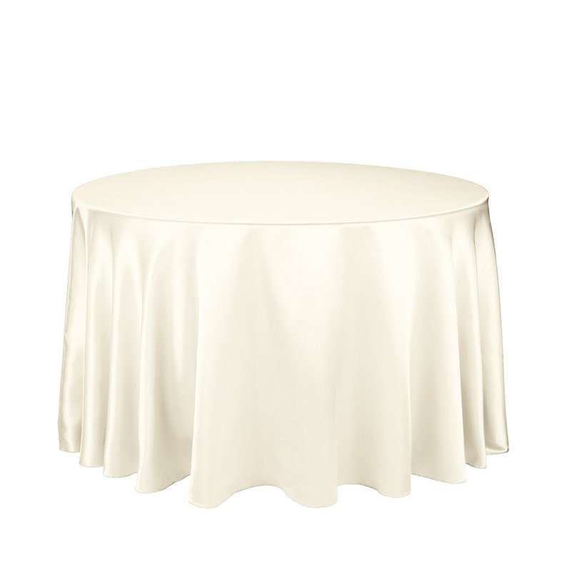 108 inch Ivory Round Tablecloth Satin Wedding Table Cloths | Etsy