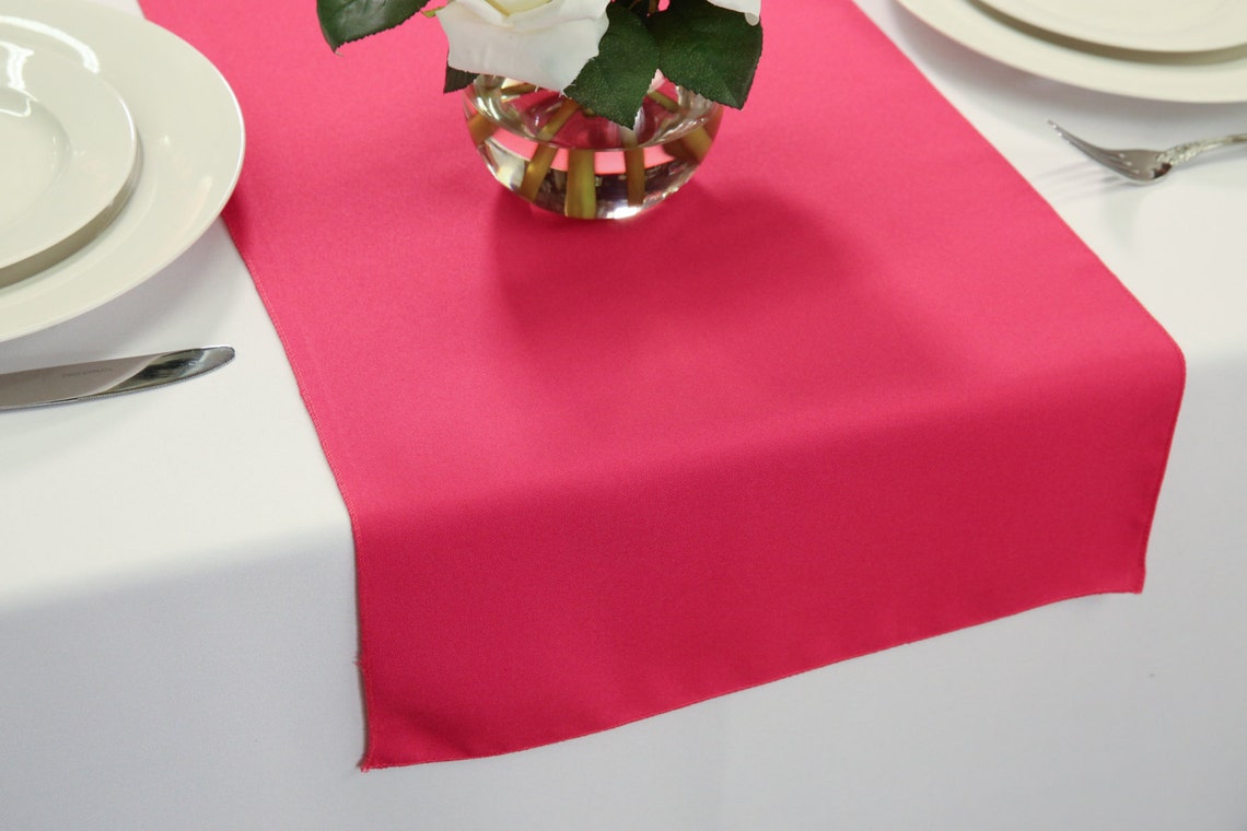 Fuchsia Polyester Table Runner Wedding Table Runners Etsy