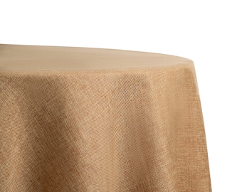 90" Round Tablecloth Wheat Vintage Line | Faux Burlap Tablecloth