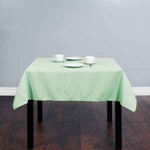 Polyester Poplin Rectangular Tablecloth Mint. Choose Size Below