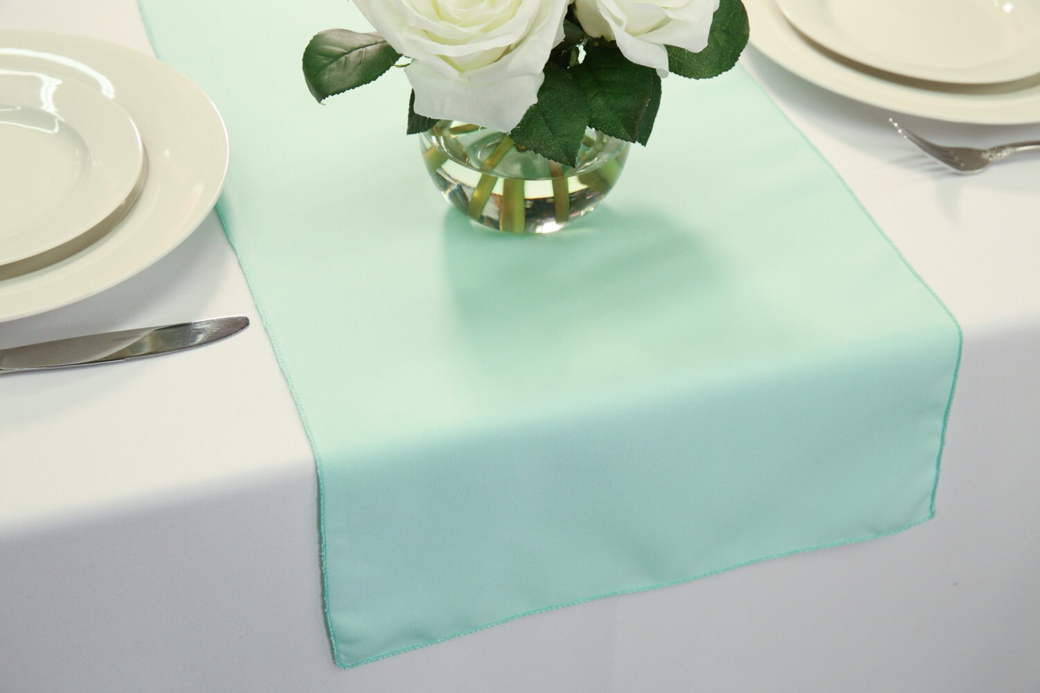 Mint Polyester Table Runner Wedding Table Runners Etsy