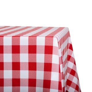 90 x 156 inch Rectangular Red and White Check Gingham Tablecloth