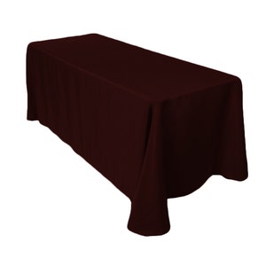 90&quot; x 156&quot; Rectangular Chocolate Brown Tablecloth Polyester | Wedding Tablecloths