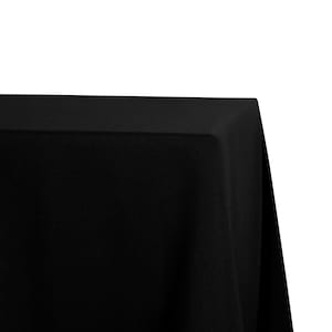 90 x 132 inch Rectangular Black Tablecloth Polyester | Wedding Tablecloth