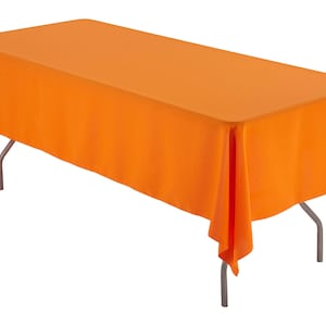 60 x 126 inch Rectangular Orange Tablecloth Polyester | Wedding Tablecloth