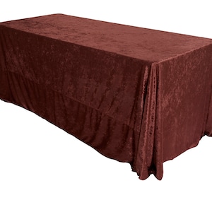 90&quot; x 132&quot; Rectangular Brown Velvet Tablecloth | Wedding Tablecloths