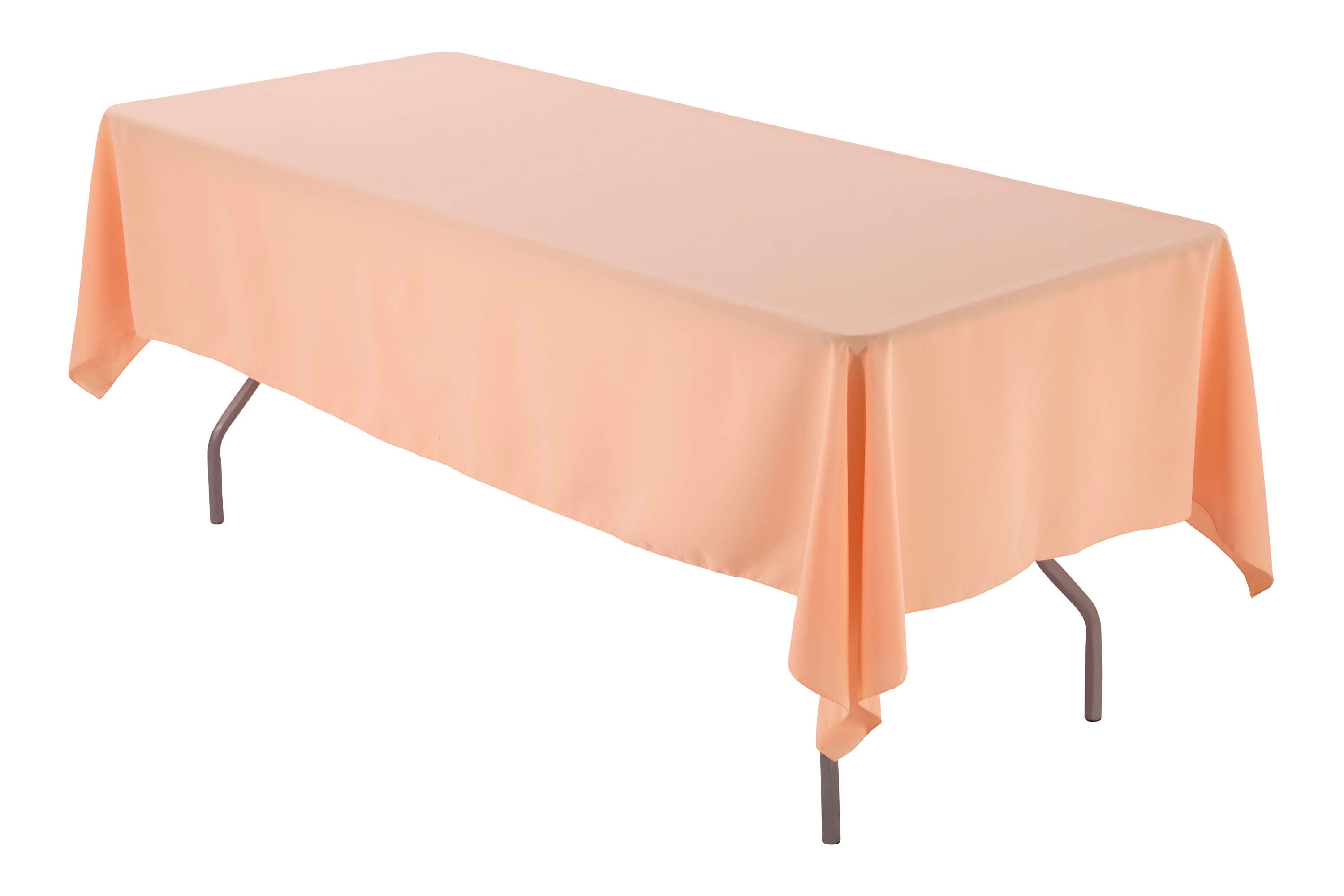 60" x 108" Peach Rectangular Tablecloth Polyester | Wedding Tablecloth