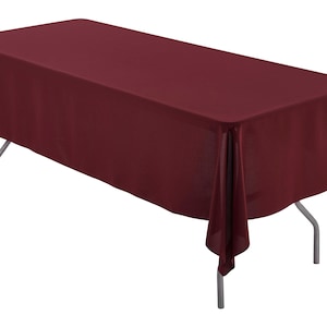 60" x 102" Rectangular Tablecloth Burgundy Polyester | Wedding Tablecloth