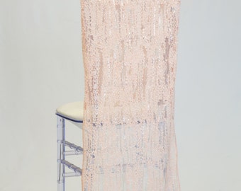 Blush Glitz Sequins Chiavari Chair Cover