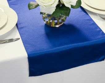 Royal Blue L'amour Satin Table Runner | Wedding Table Runners