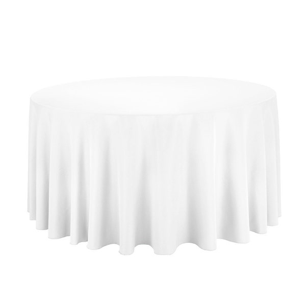 120 Round White Tablecloth Polyester | Wedding Tablecloth
