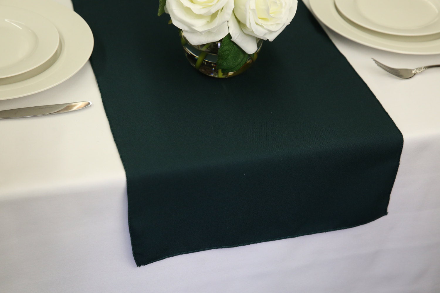 Hunter Green Polyester Table Runner Wedding Table Runners Etsy