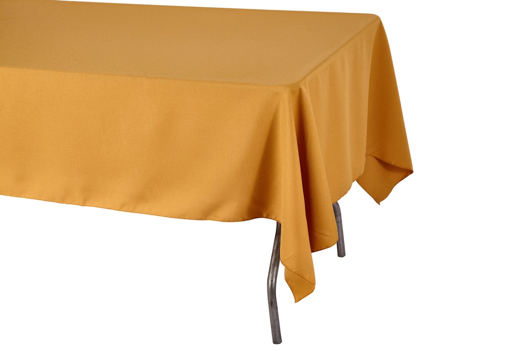 60 X 102 Rectangle Gold Tablecloth Polyester Wedding Tablecloth Etsy