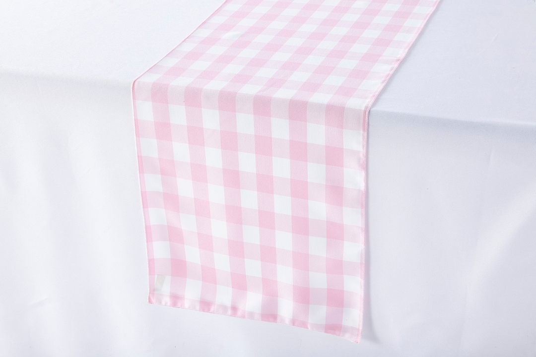 Pink and White Gingham Table Runner Wedding Table Runners Etsy
