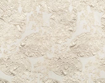 Champagne Floral Jacquard Fabric | Fabric By The Yard 50" Width