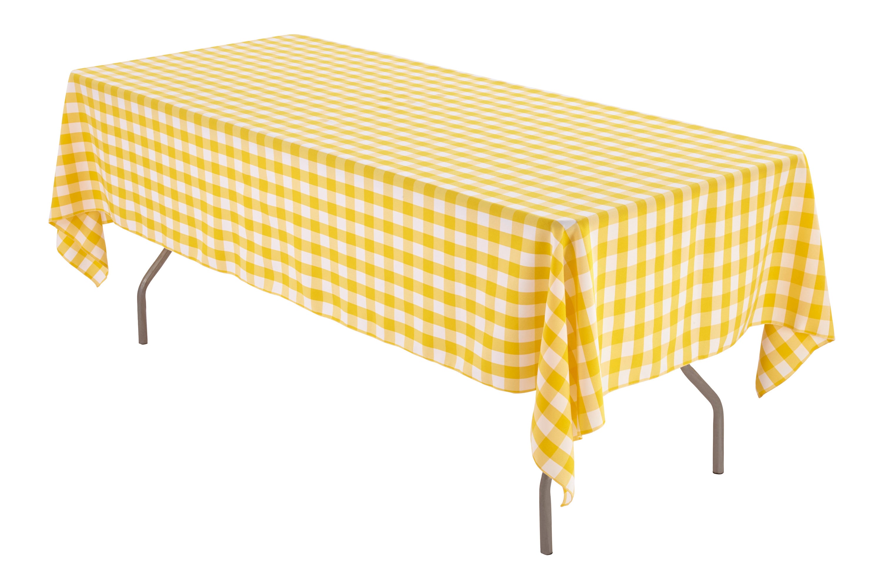 60 X 126 Inch Rectangular Yellow and White Checkered Tablecloth Polyester Wedding Tablecloth Etsy