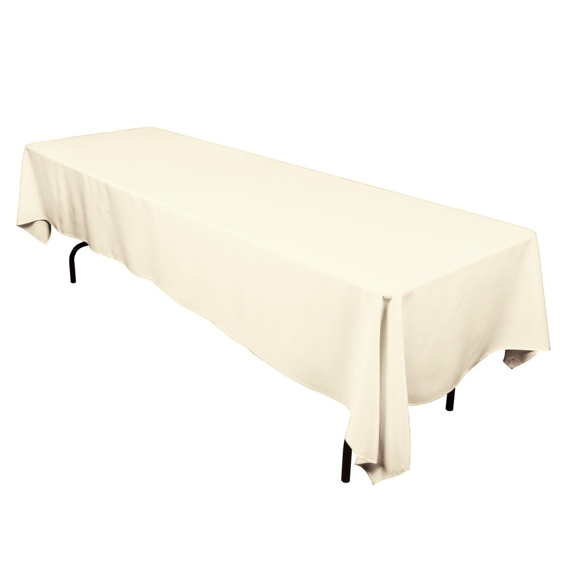 60 X 102 Rectangular Ivory Tablecloth Polyester Etsy