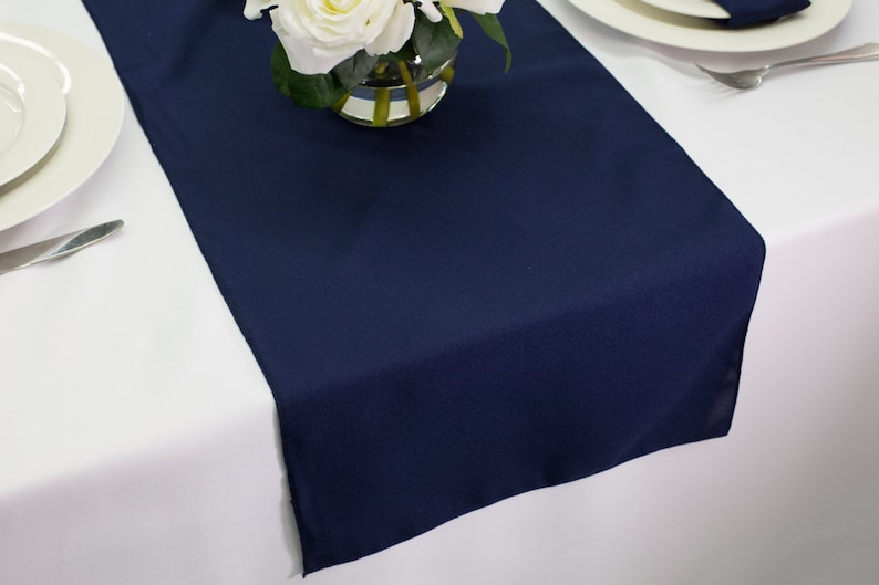 Navy Blue Table Runner Polyester | Wedding Table Runners