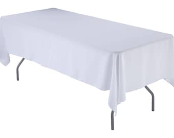 60&quot; x 108&quot; Rectangular White Tablecloth Polyester