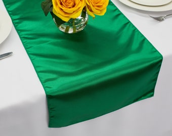 Emerald Green Satin Table Runner | Wedding Table Runners