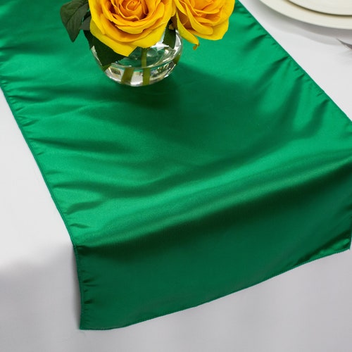 Emerald Green Satin Table Runner Wedding Table Runners Etsy