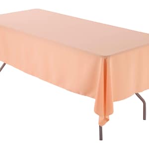 60&quot; x 84&quot; Rectangular Peach Tablecloth Polyester | Wedding Tablecloth