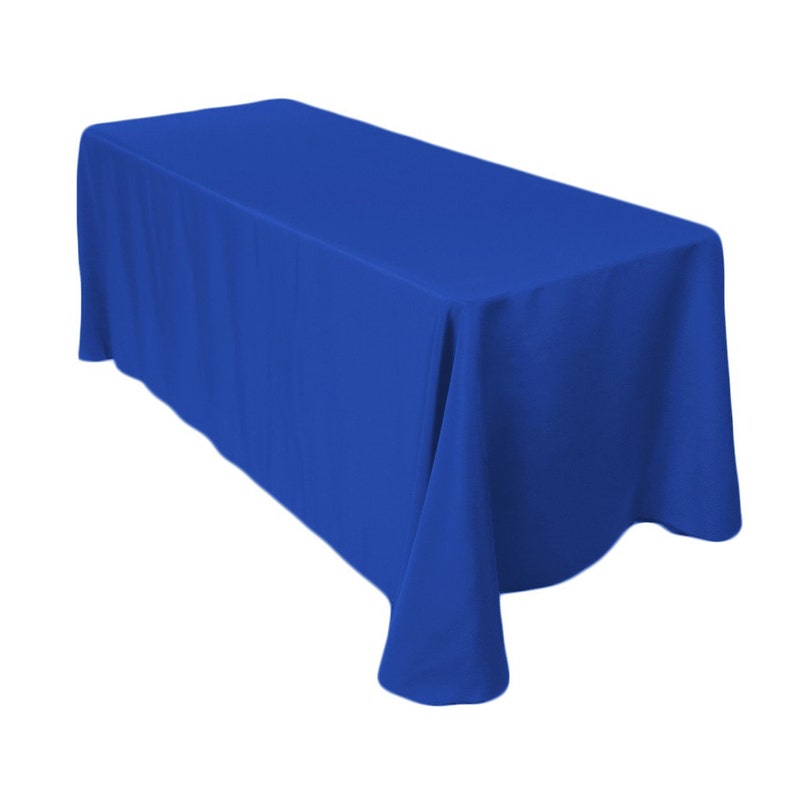 90 X 156 Inch Rectangular Royal Blue Tablecloth Polyester Etsy