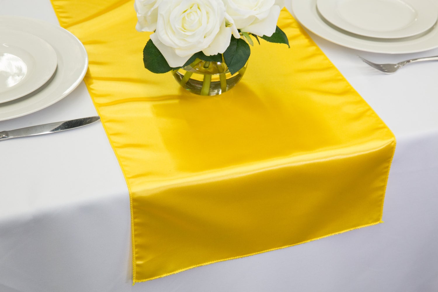 Yellow Satin Table Runner Wedding Table Runners