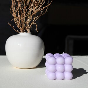 Bubble Cube Candle | Hand Poured Soy Wax Candle | Home Decor Candle | All-Natural Home-made Candle Lavender