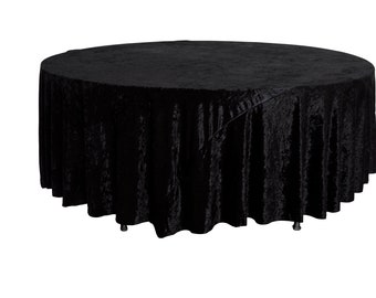 132" Round Black Velvet Tablecloth | Wedding Tablecloths