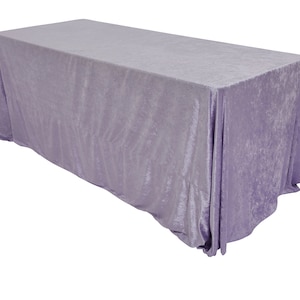 90&quot; x 132&quot; Rectangular Lilac Velvet Tablecloth | Wedding Tablecloths