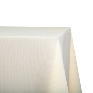 108&quot; x 132&quot; Rectangular Ivory Tablecloth Polyester | Wedding Tablecloth | 6&#39; King Table Drape