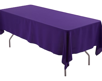 60 x 126 inch Rectangle Purple Tablecloth Polyester | Wedding Tablecloth