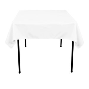 Nappe carrée blanche de 54 po. en polyester | Nappe de mariage
