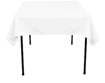 54&quot; Square White Tablecloth Polyester | Wedding Tablecloth