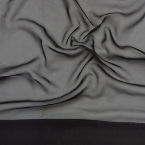 Black Chiffon Fabric | Fabric By The Yard 58"/60" | Poly Chiffon Fabric