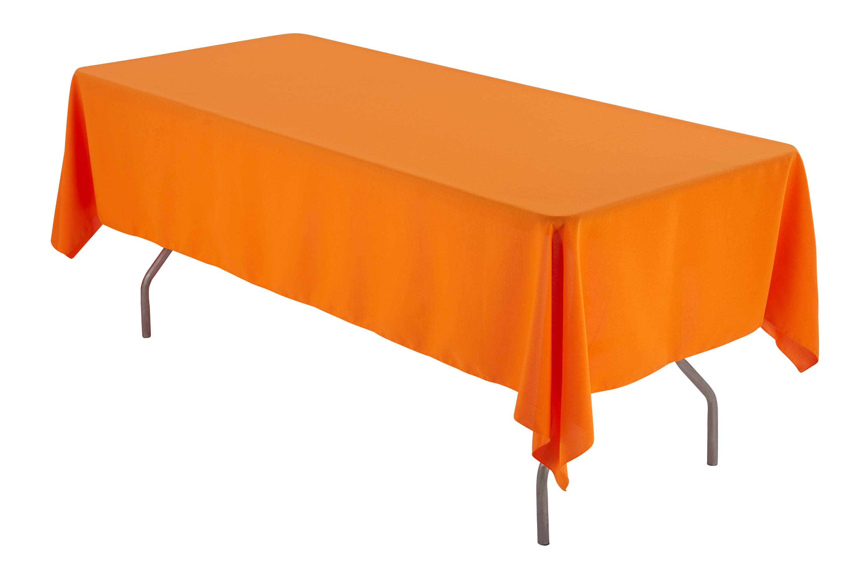 155 x 265 cm Rechteckige Orange Tischdecke Polyester Hochzeitstischdecke