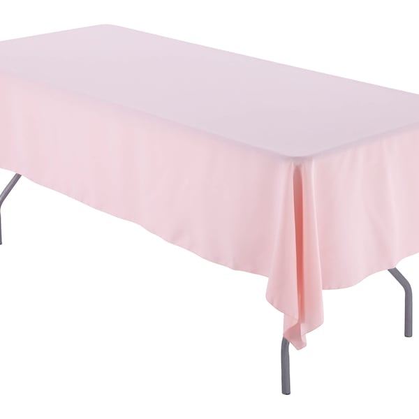 60" x 102" Rectangular Blush Tablecloth Polyester | Wedding Tablecloth