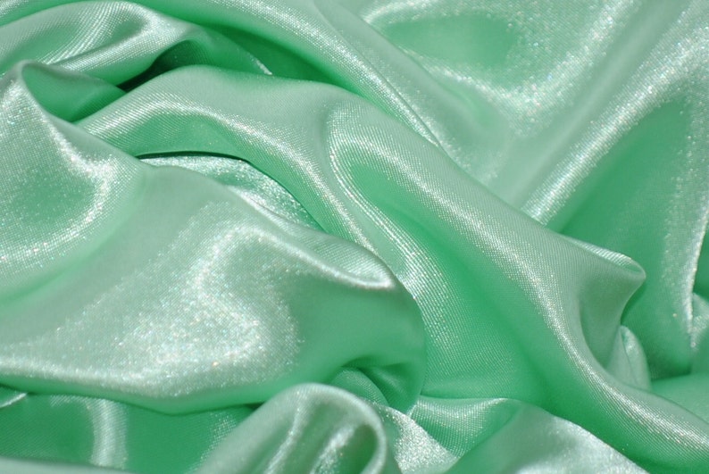 Mint Green Fabric Bridal Satin Fabric Fabric by the Yard Etsy